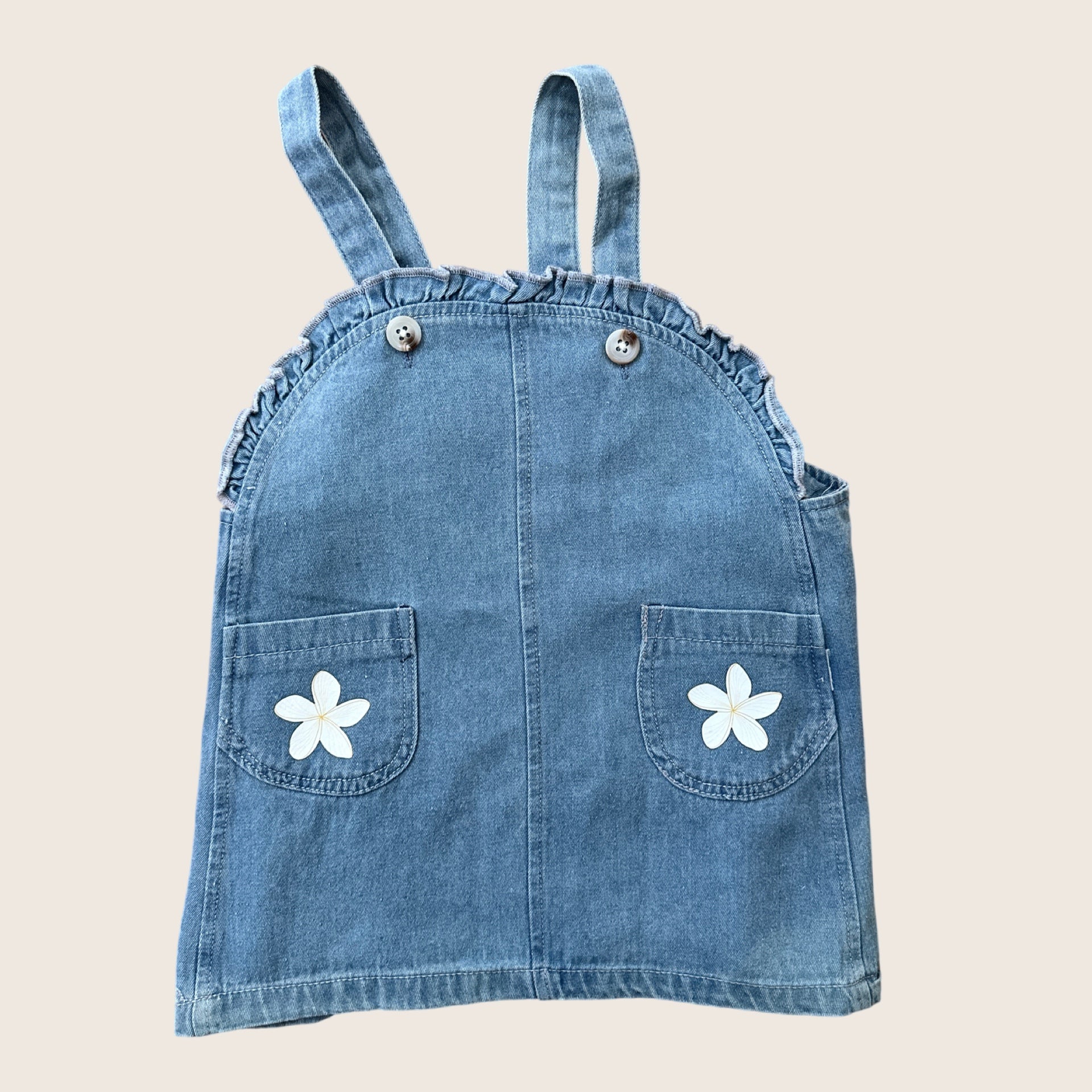 Plumeria Pocket Denim Dress - Sweet Sweet Honey Hawaii
