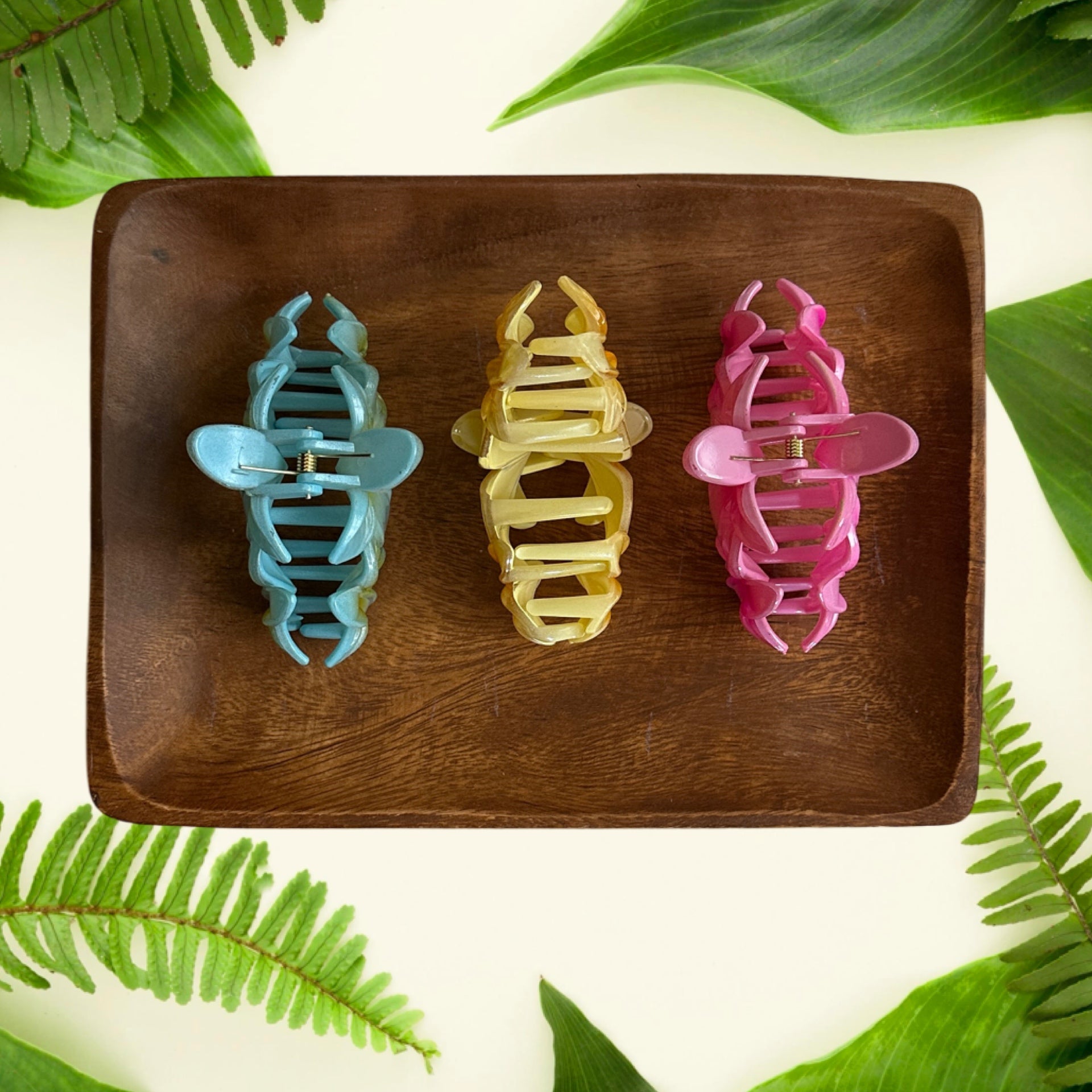 Plumeria Triple Claw Clip 7 - Sweet Sweet Honey Hawaii
