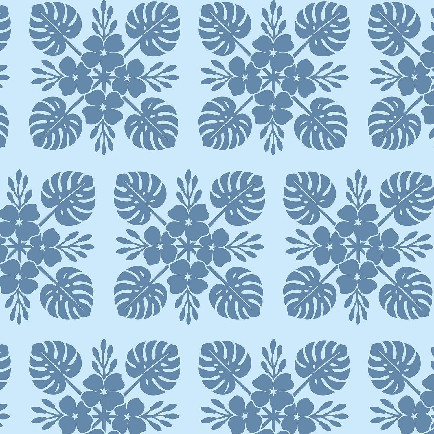 PRE - ORDER: Large: Baby Blue Ho'opili / Ilima Quilt - Sweet Sweet Honey Hawaii