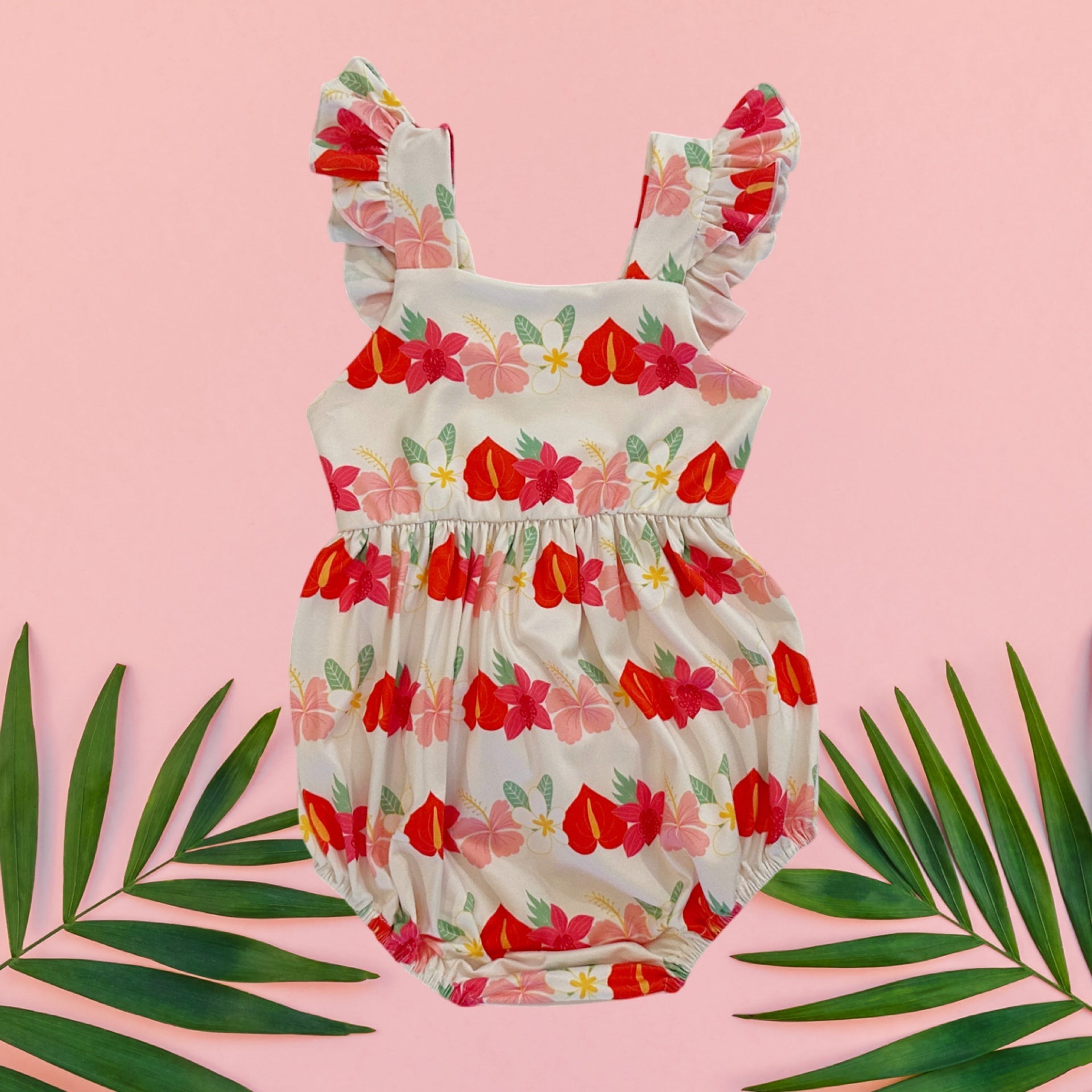 Pua Lei Emma onesie - Sweet Sweet Honey Hawaii
