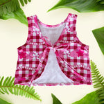 Pua Lei Magenta Gingham Aiko set - Sweet Sweet Honey Hawaii