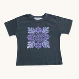 Purple Sweet Honey Quilt Dark Grey Tee - Sweet Sweet Honey Hawaii