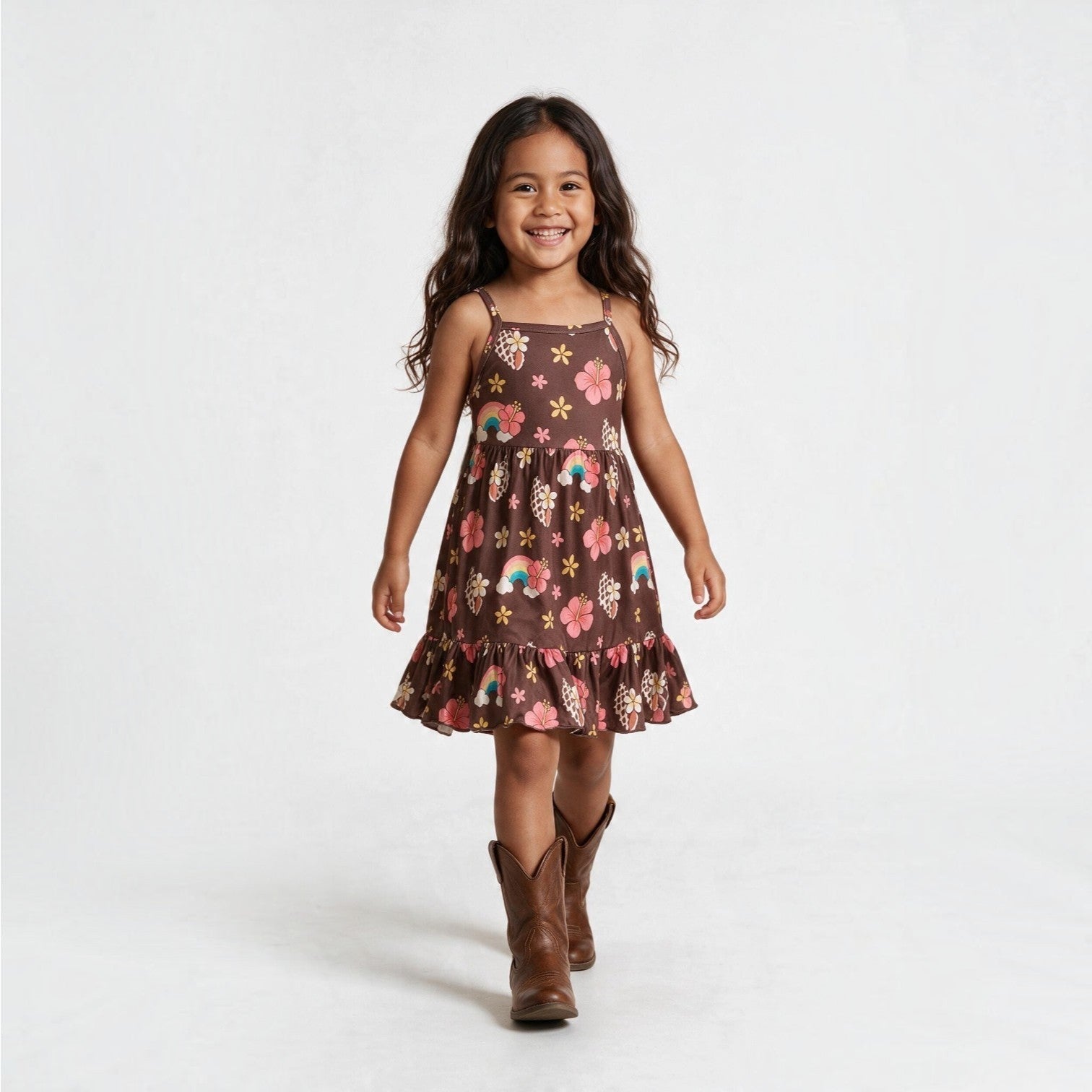 Rainbow and Seashells Mila Dress - Sweet Sweet Honey Hawaii