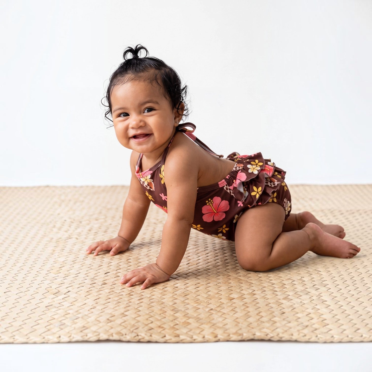Rainbow and Seashells Ruffle Halter Romper - Sweet Sweet Honey Hawaii