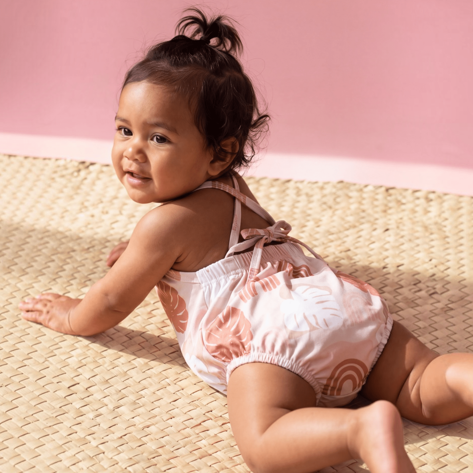 Rainbow Monstera Halter Romper - Sweet Sweet Honey Hawaii