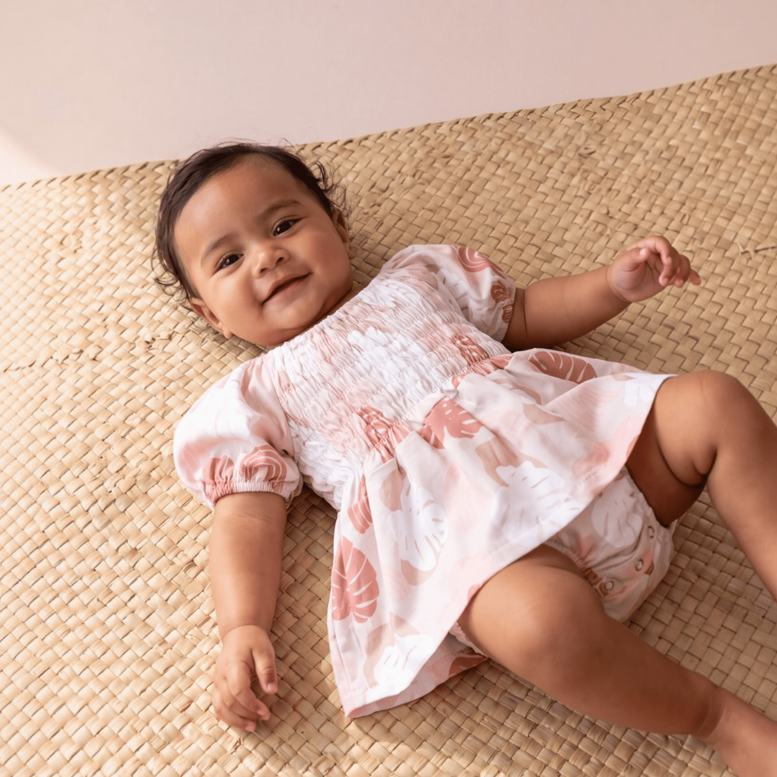 Rainbow Monstera Sleeved Melody Romper - Sweet Sweet Honey Hawaii