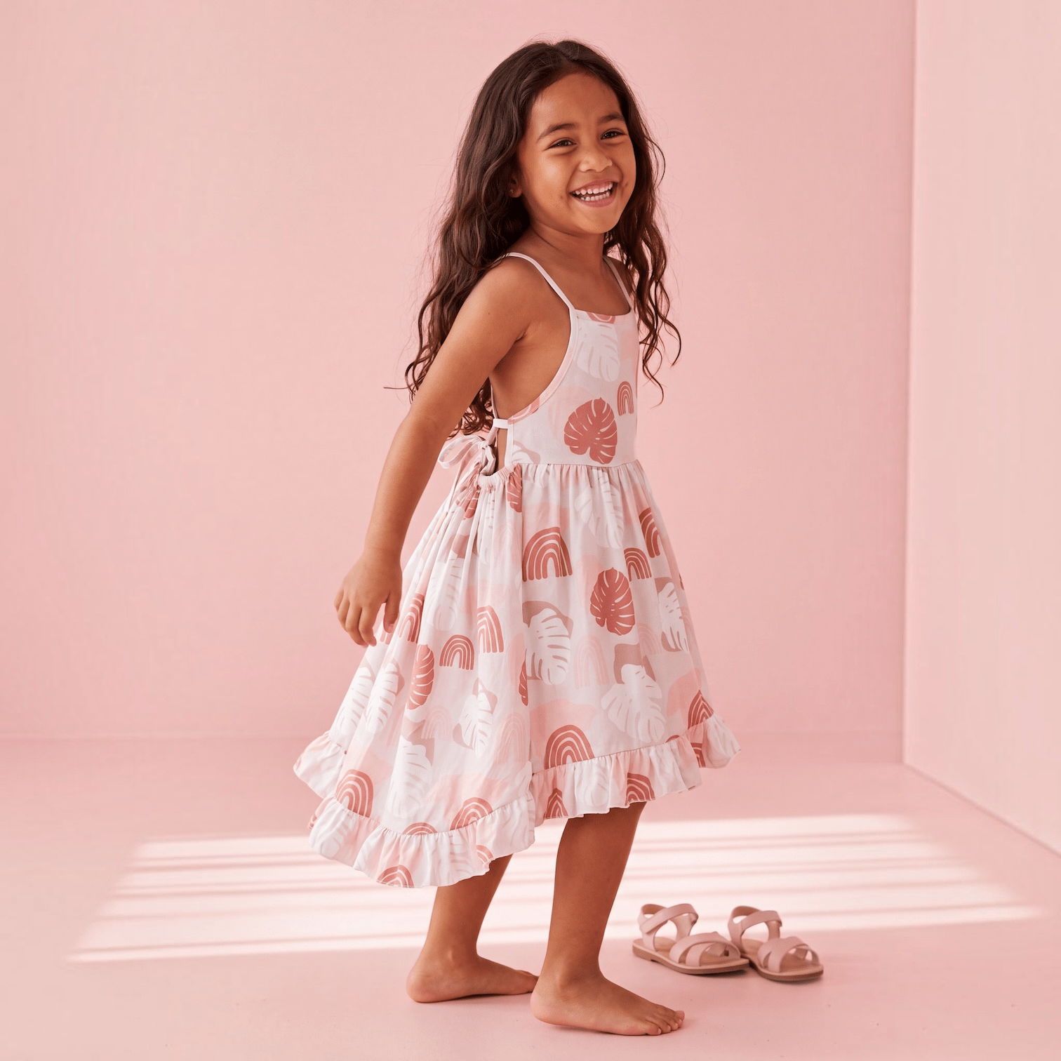 Rainbow Monstera Stella Dress - Sweet Sweet Honey Hawaii