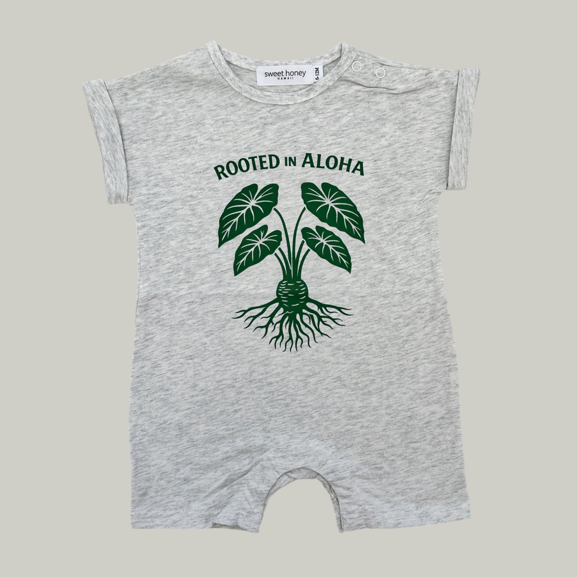Rooted In Aloha Jumpsuit (grey) - Sweet Sweet Honey Hawaii