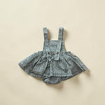 Sage Green Denim Quilt Ruffled Onesie - Sweet Sweet Honey Hawaii