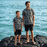 Sage Palm Men's collared Shirt - Sweet Sweet Honey Hawaii
