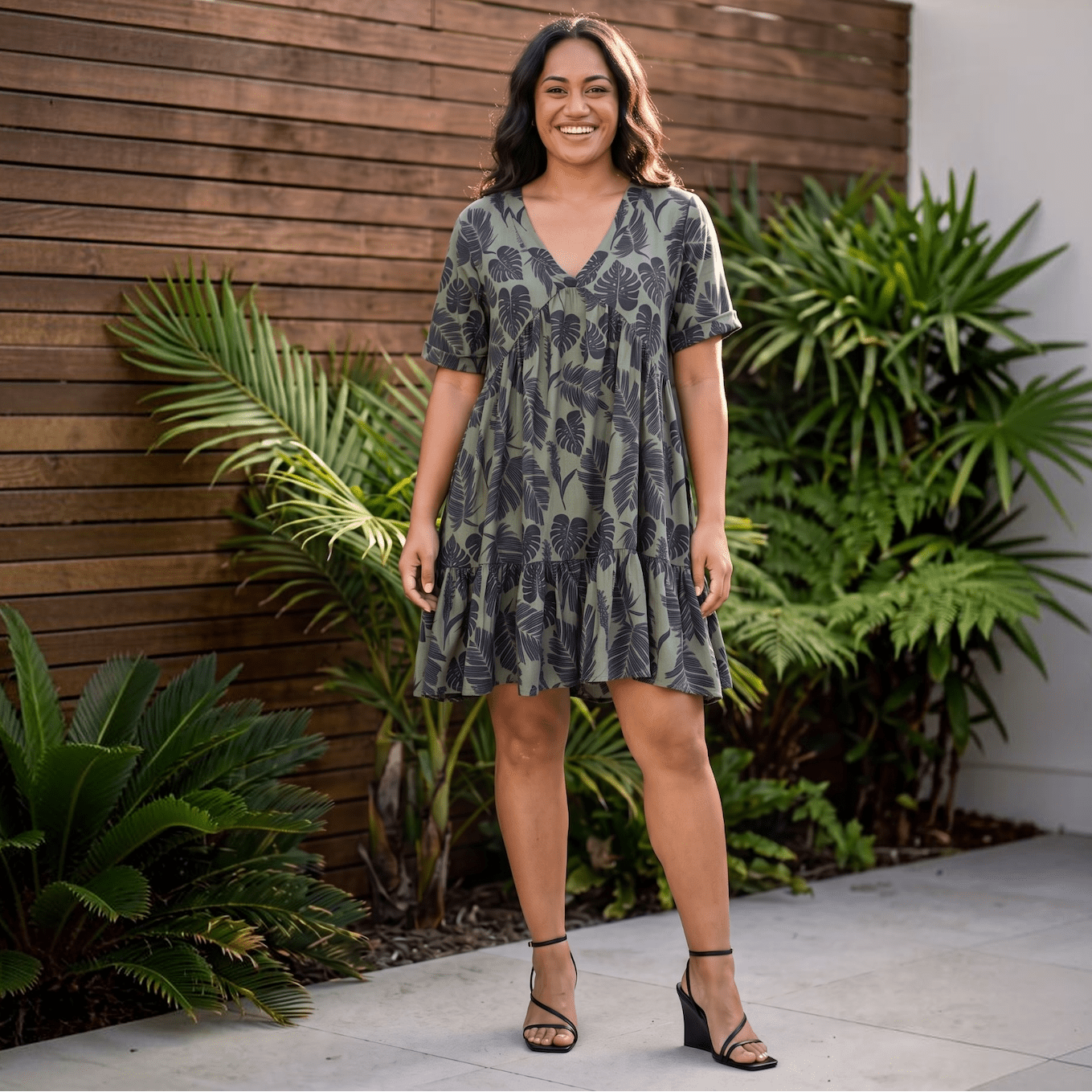 Sage Palm Sammy Dress - Sweet Sweet Honey Hawaii