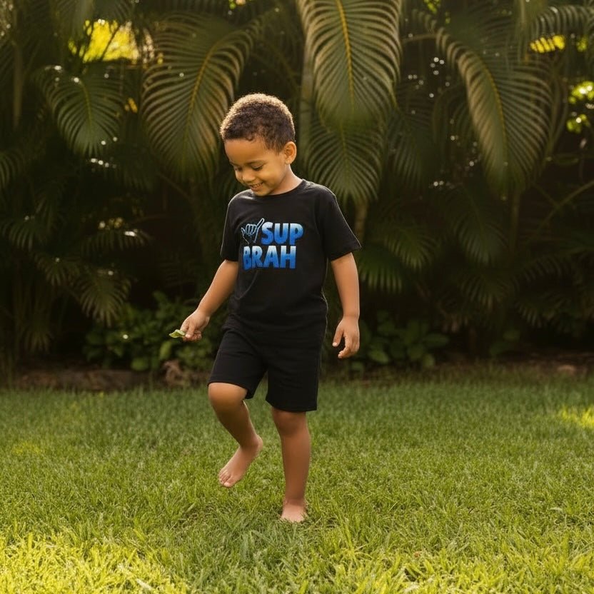 Sup Brah Ombre Tee (Black) - Sweet Sweet Honey Hawaii