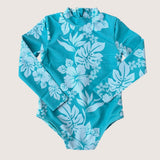 Teal Mauna Lani Long Sleeve Swimsuit - Sweet Sweet Honey Hawaii