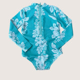 Teal Mauna Lani Long Sleeve Swimsuit - Sweet Sweet Honey Hawaii