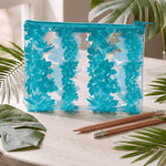 Teal Mauna Lani Pencil Pouch - Sweet Sweet Honey Hawaii