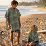 Teen Green Monstera Hooded Towel - Sweet Sweet Honey Hawaii