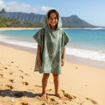 Teen Green Monstera Hooded Towel - Sweet Sweet Honey Hawaii