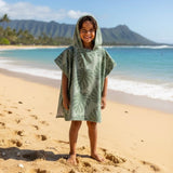 Teen Green Monstera Hooded Towel - Sweet Sweet Honey Hawaii