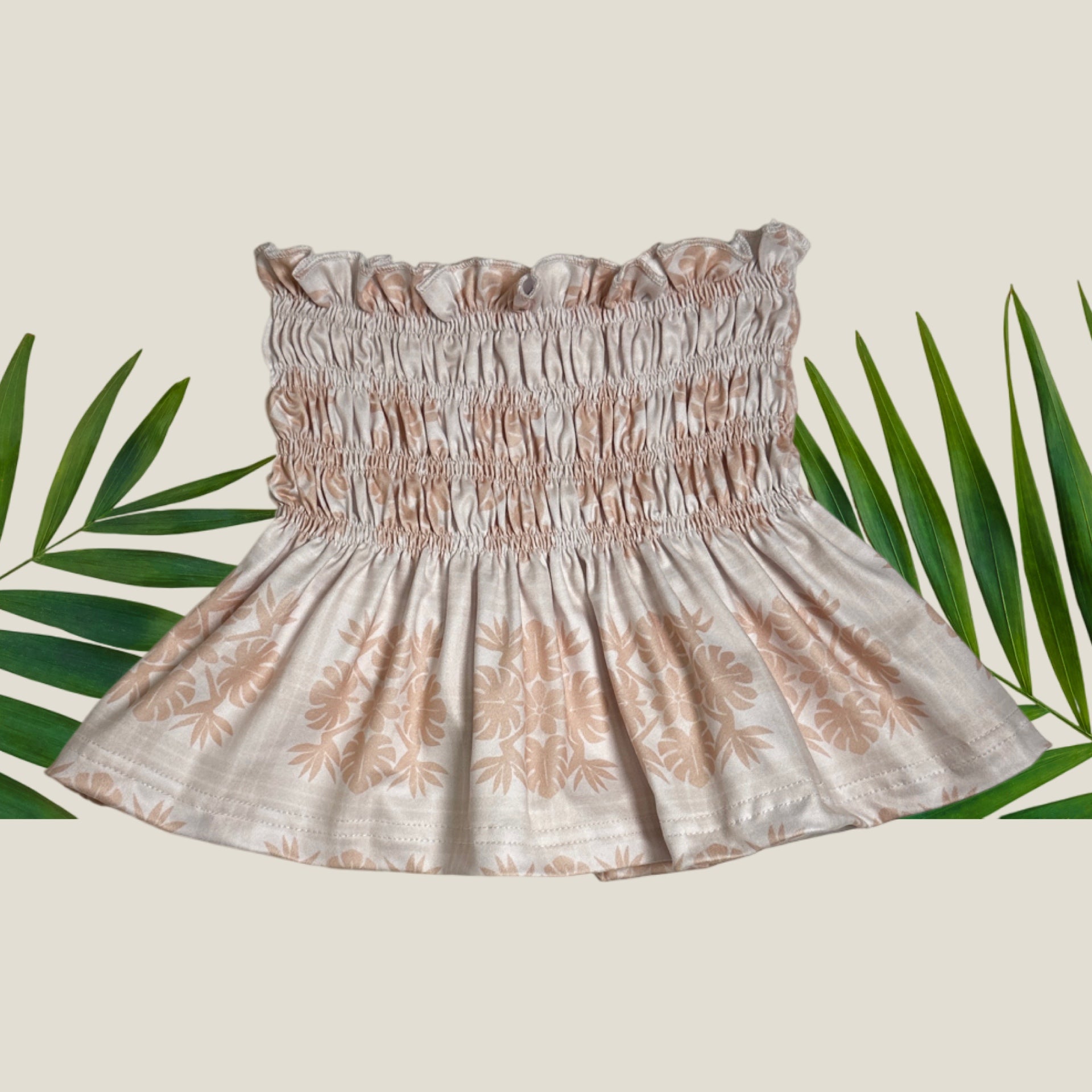 Tropical Cream Palaka Ka'a Tube Top - Sweet Sweet Honey Hawaii