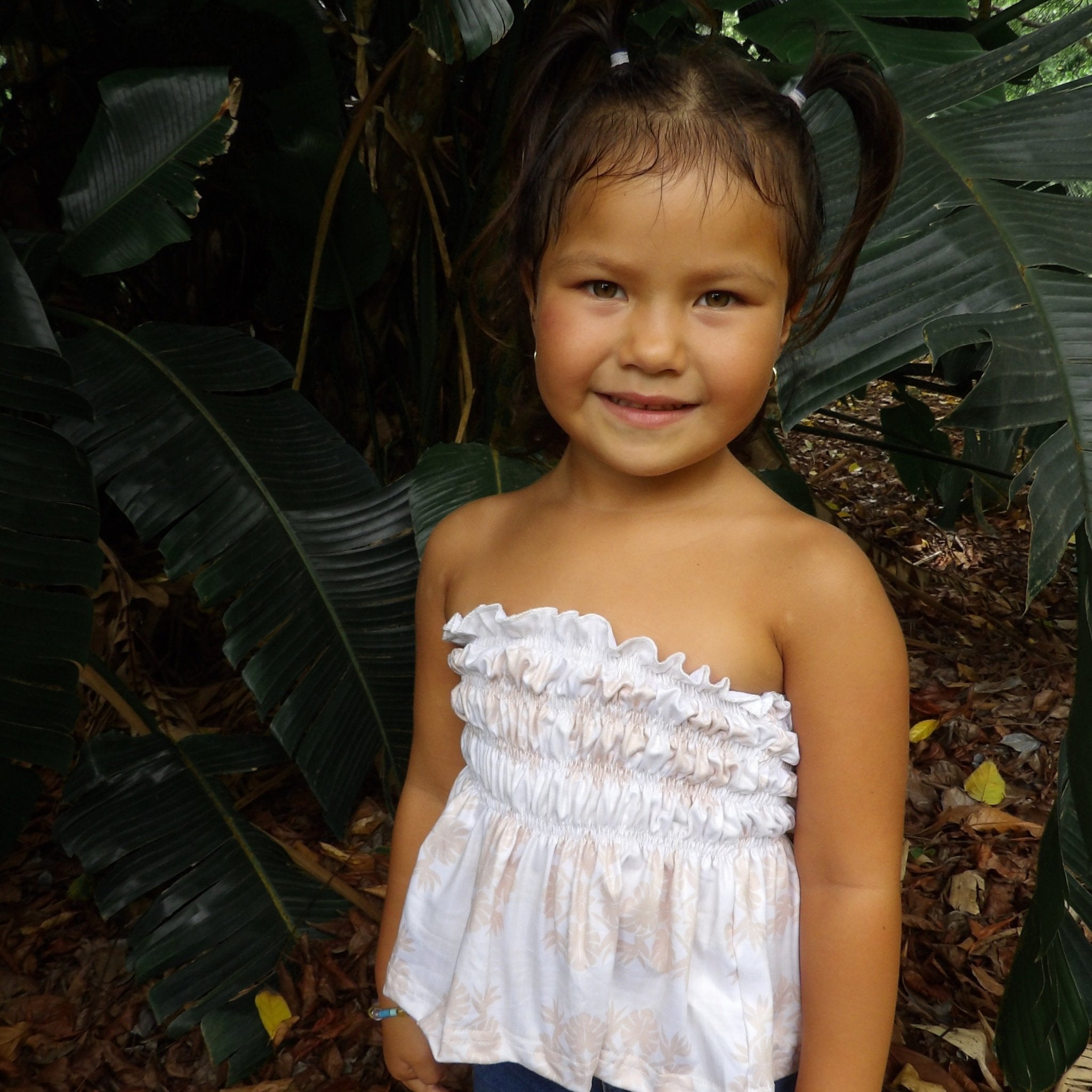 Tropical Cream Palaka Ka'a Tube Top - Sweet Sweet Honey Hawaii
