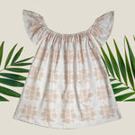 Tropical Cream Palaka Off the Shoulder Dress - Sweet Sweet Honey Hawaii
