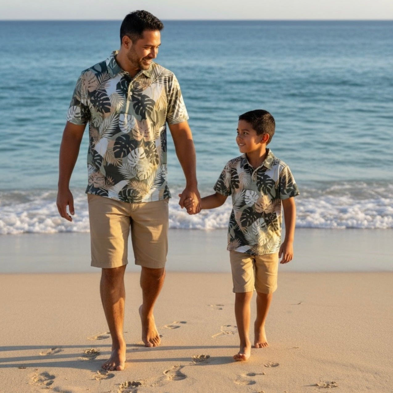 Tropical Monstera collared shirt - Sweet Sweet Honey Hawaii