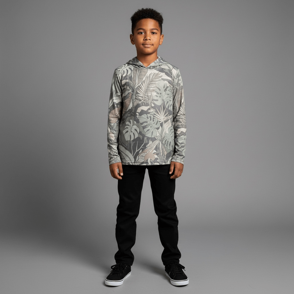 Unisex Tropical Camo Dri Fit hooded Long sleeve - Sweet Sweet Honey Hawaii