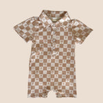 Westside Checkered Sands Collared Jumpsuit - Sweet Sweet Honey Hawaii