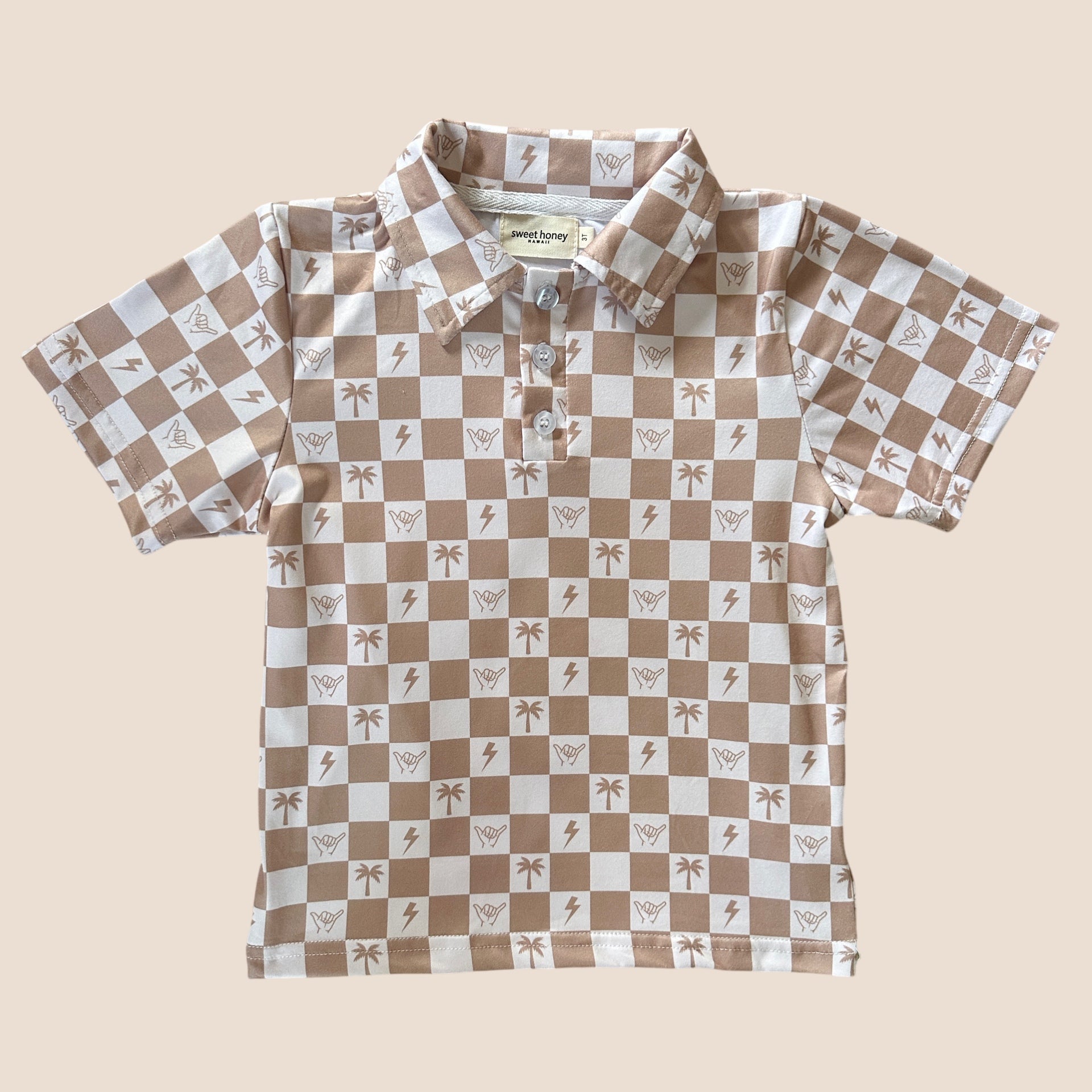 Westside Checkered Sands Collared Shirt - Sweet Sweet Honey Hawaii