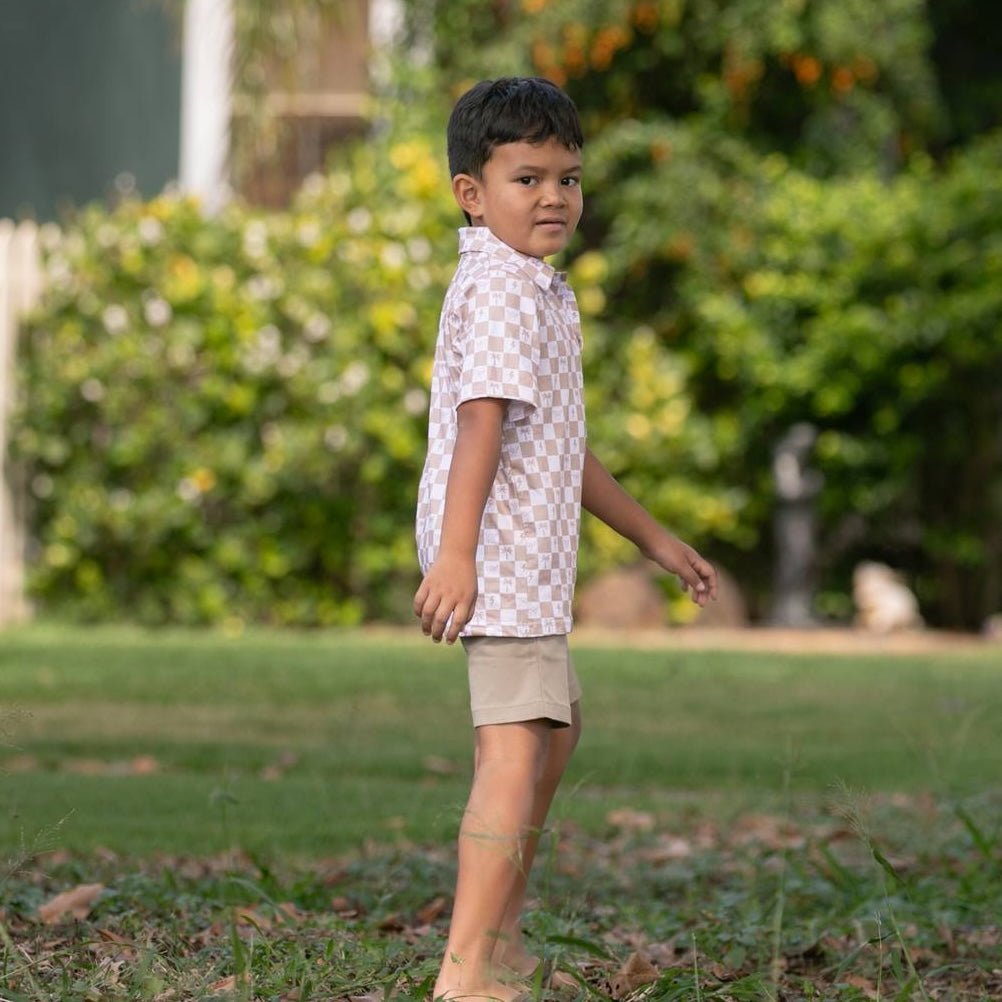 Westside Checkered Sands Collared Shirt - Sweet Sweet Honey Hawaii