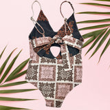 Wild Blossom/Midnight Heirloom Peek - a - Boo reversible Swimsuit - Sweet Sweet Honey Hawaii