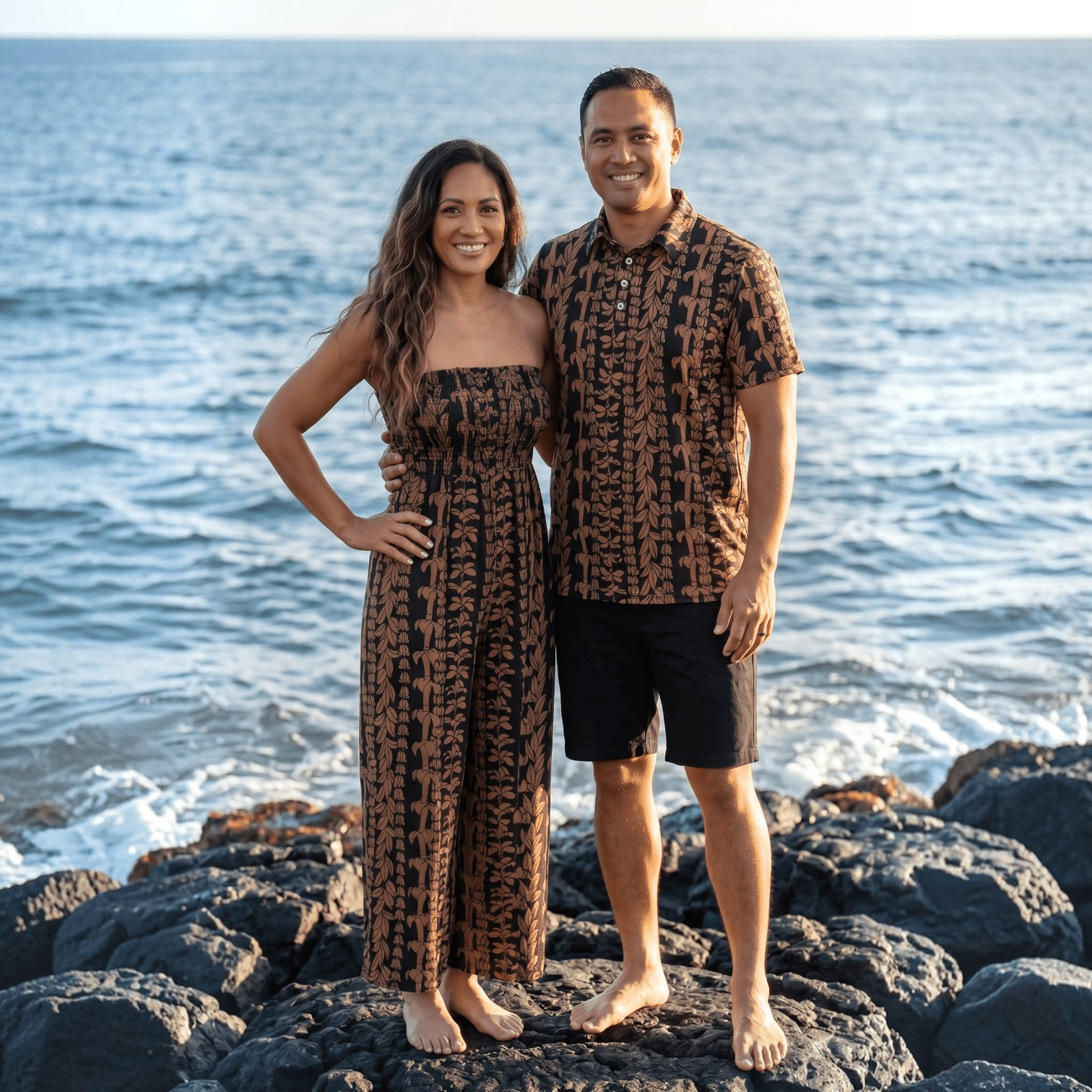Women's Black/Brown Lei Taylor Jumpsuit - Sweet Sweet Honey Hawaii