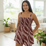 Women's Brick Puakenikeni Lei Kaia Romper - Sweet Sweet Honey Hawaii