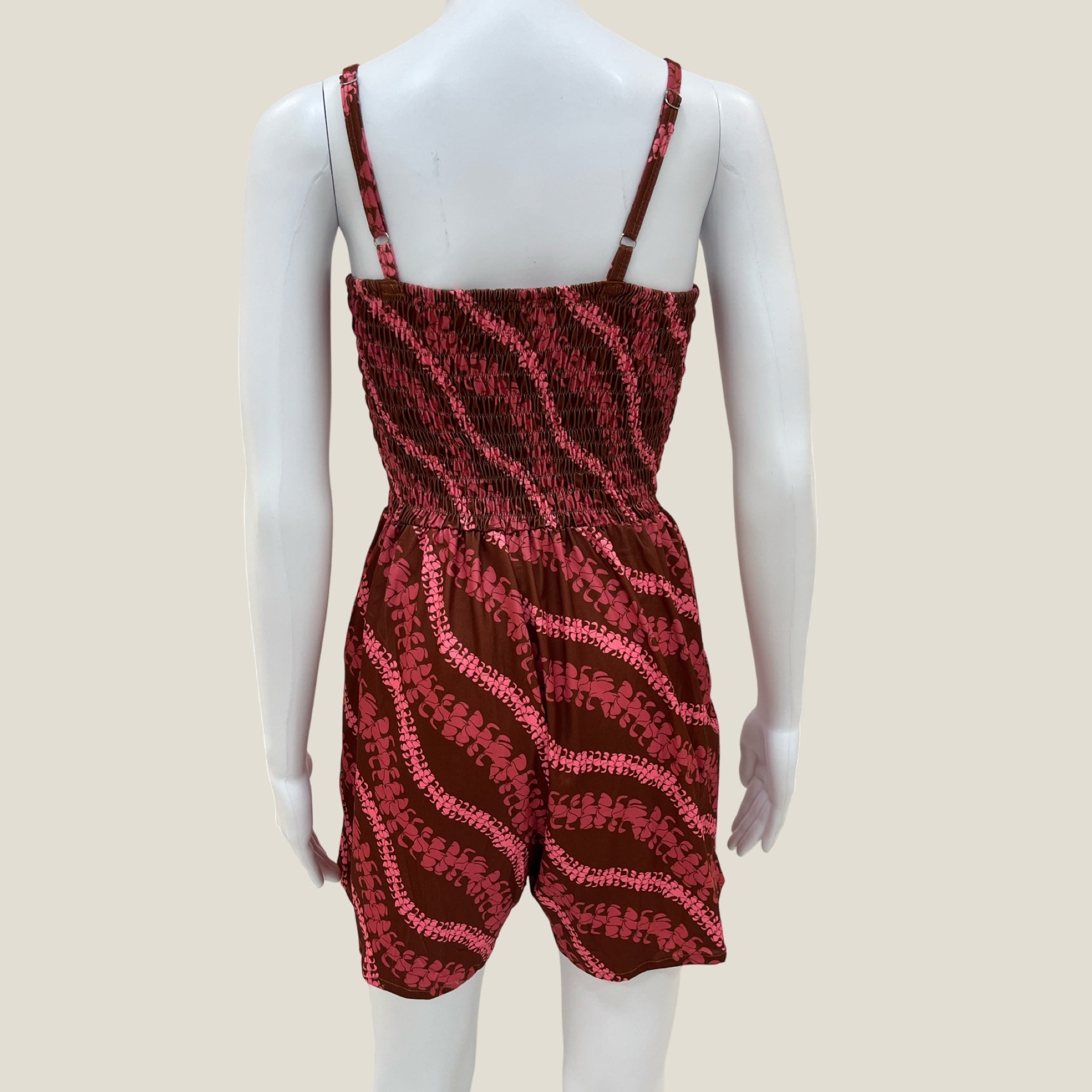 Women's Brown Lei Puakenikeni Kaia Romper - Sweet Sweet Honey Hawaii