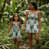 Women's Green 'Ilima Quilt Kaia Romper - Sweet Sweet Honey Hawaii