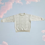 Women's Grey Quilt Crewneck Sweater - Sweet Sweet Honey Hawaii