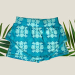 Women's Teal Tropical Palaka Julia Skort - Sweet Sweet Honey Hawaii