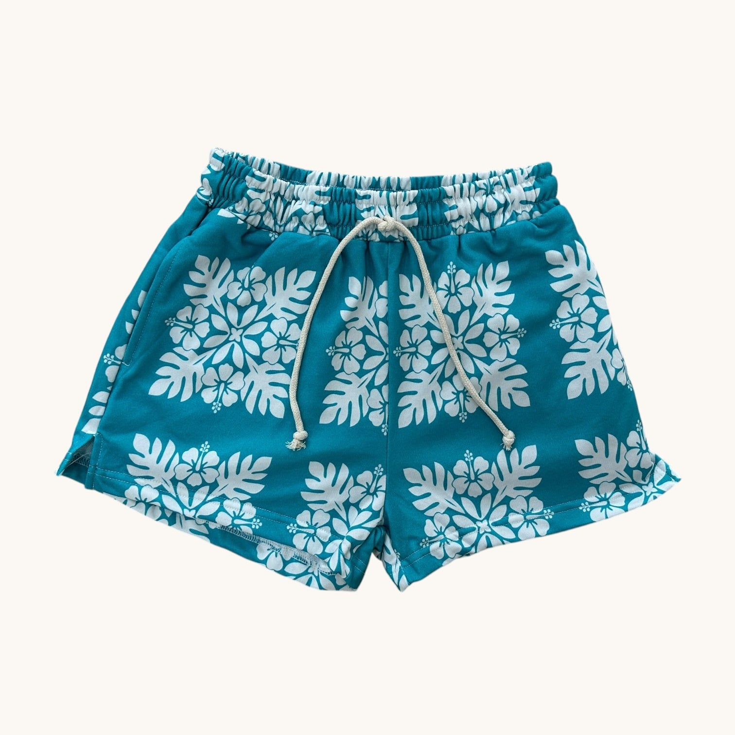 Women's Teal (White Quilt) Shorts - Sweet Sweet Honey Hawaii