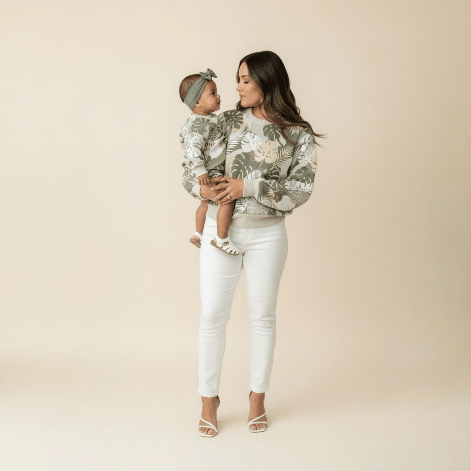 Women's Tropical Monstera Crewneck Sweater - Sweet Sweet Honey Hawaii