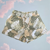 Women's Tropical Monstera Shorts - Sweet Sweet Honey Hawaii