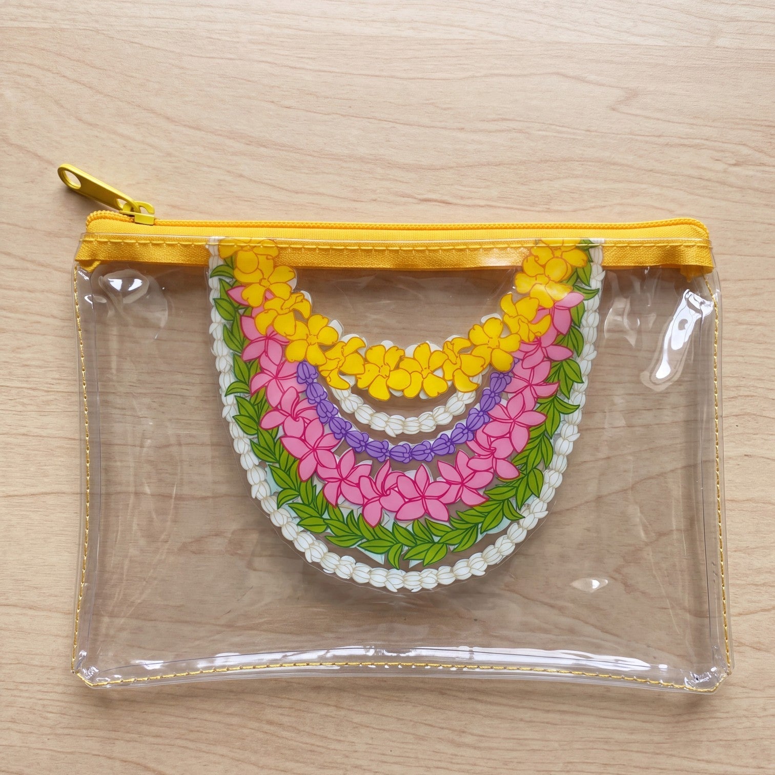 Yellow Draped Lei Pencil Pouch - Sweet Sweet Honey Hawaii